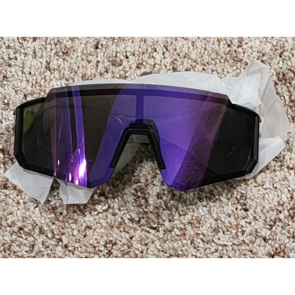STORYCOAST Polarized Sports Sunglasses Men Women Driving 2 Pair BLK/Purple New - Picture 8 of 11